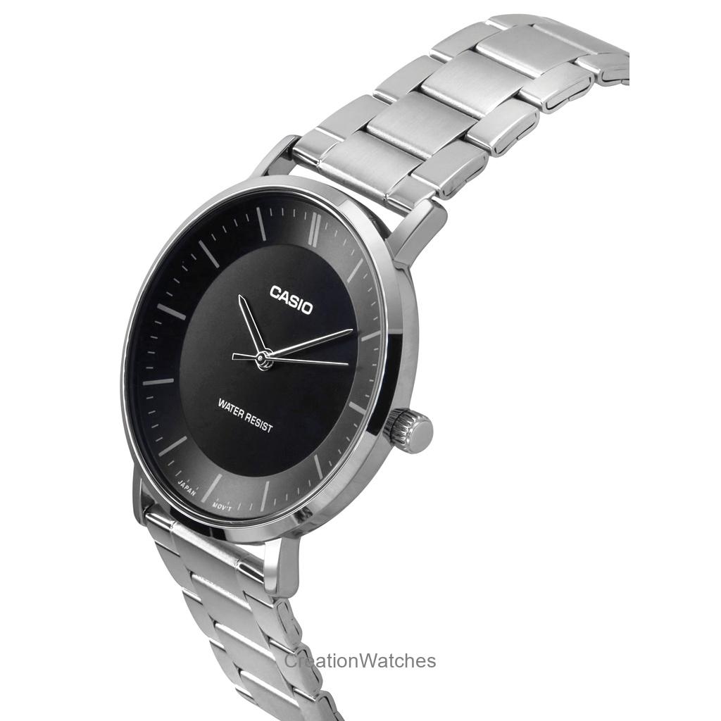 Casio Standard Analog Stainless Steel Black Dial Quartz MTP-VT04D-1E Men's Watch