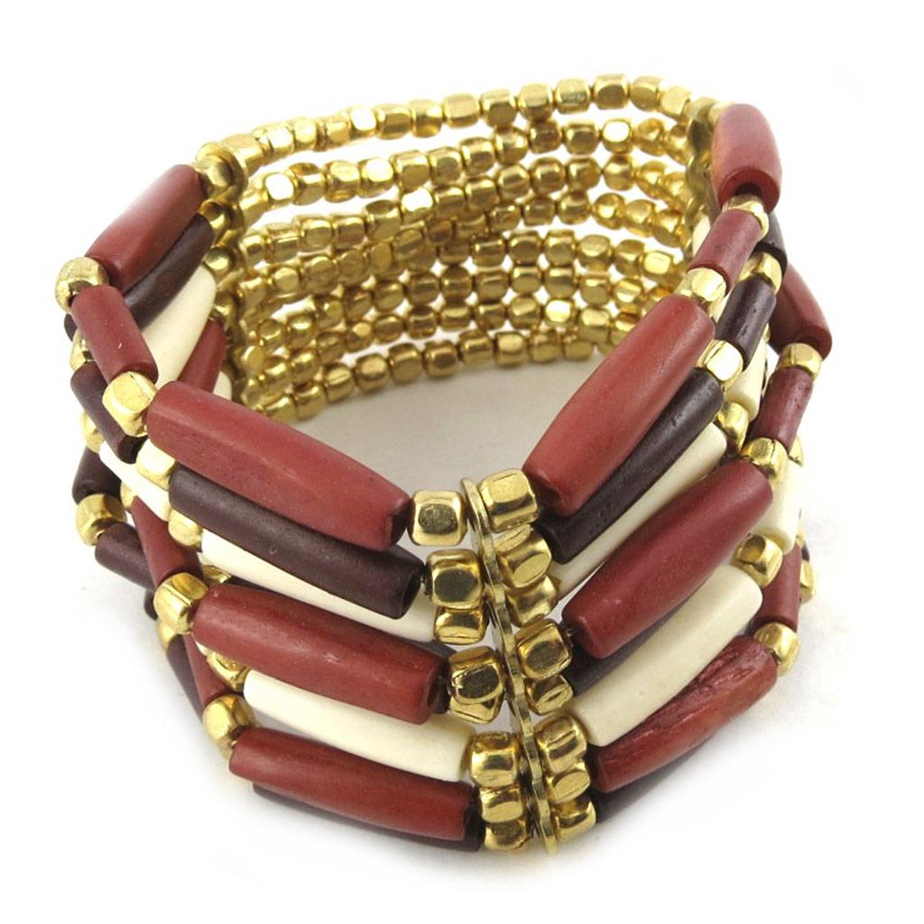Les Trésors De Lily [N1773] - Golden Brown 'Kilimanjaro' Fancy Bracelet