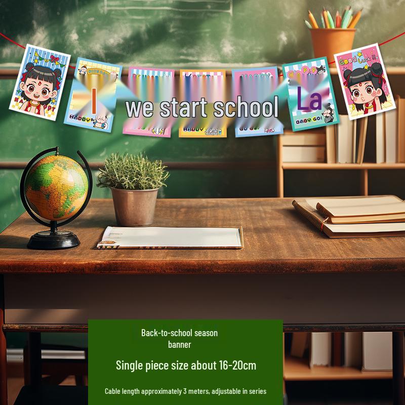 Creative Back-to-School Cartoon Banner Decoration for Classrooms and Kindergartens