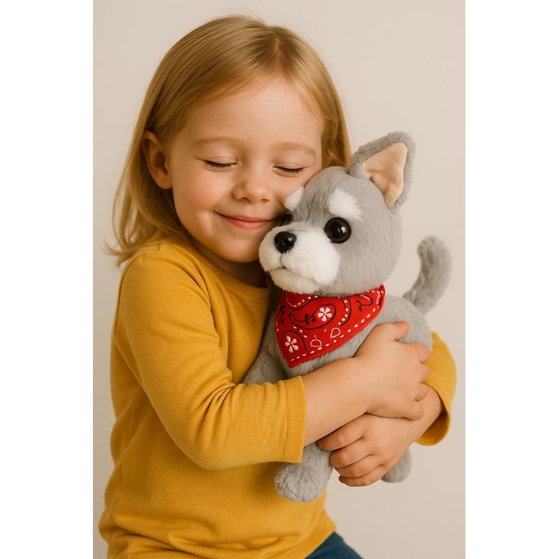 Interactive Dog on a Leash Mascot Schnauzer Walking Barking Toy