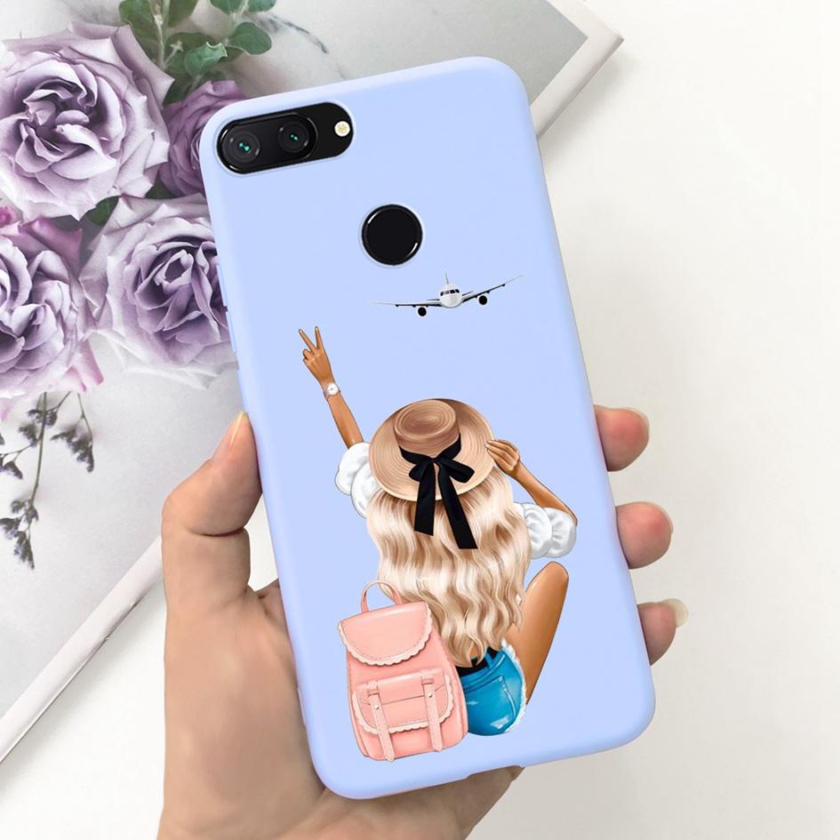 For Xiaomi Mi 8 Lite Case 6.26" Fashion Landscape Girls Bumper Soft Silicone Phone Cover For Xiomi Mi 8 Lite Funda Mi8Lite Pouch