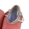 Natural Labradorite Gemstone 925 Solid Sterling Silver Jewelry Ring S.6.5 O8q06