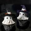 Halloween Ornament Ghost Mage Style Resin Statue Playful Smile Face Figure Lightweight Halloween Party Decor