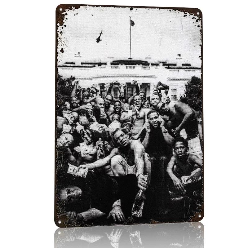 Black People D Texture Printed Poster Custom Vintage Metal Tin Plate Sign for Wall Art Home Decor Luxury Decoration Home House