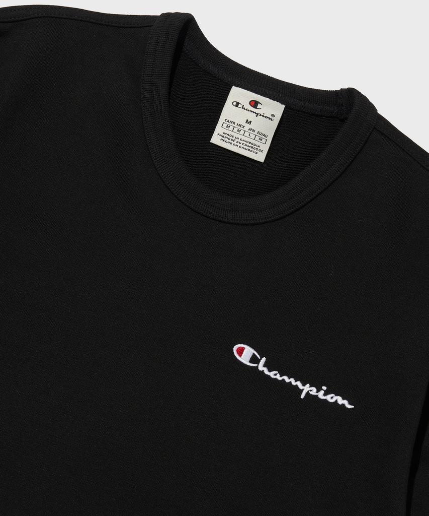 Champion Черная толстовка с круглым вырезом и маленьким логотипом-надписью