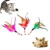 Pet Cat Feather Bell Play Stick Teaser Replace Head Scratch Interactive Toy