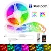 5M Цветная светодиодная лента с изменением цвета, Bluetooth-пульт дистанционного управления, светодиодная лампа для кухни, спальни, Ambilight IP65, водонепроницаемая, с вилкой ЕС
