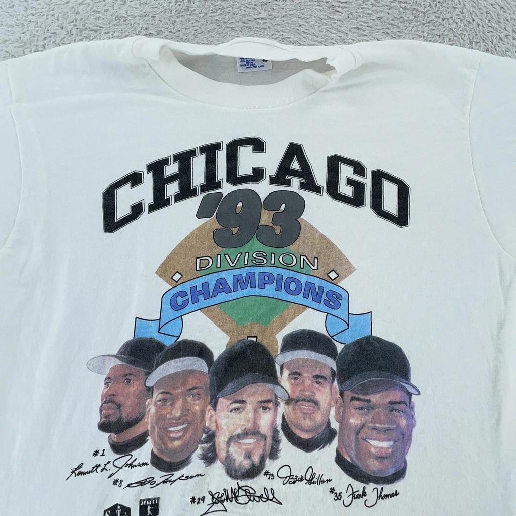 Винтажная футболка Chicago White Sox Мужская Маленький размер MLB Чемпионы бейсбольного дивизиона 90-е