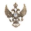 Retro National Emblem Brooches Antique Gold Color Crystal Badge Lapel Pin Women Men Clothes Suit Jewelry Clips