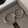 Silver Metal Hoop Earrings 2026 New Popular Style High-End Earrings Light Luxury Unisex Simple European and American Style Earrings