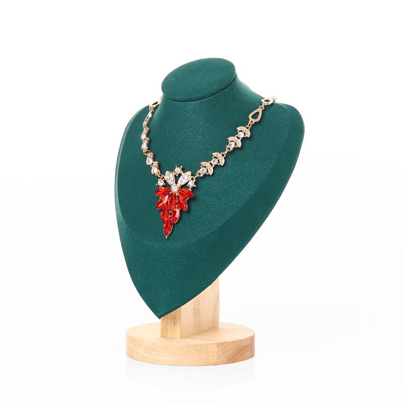 Высококлассная подставка-дисплей для ожерелий и кулонов в форме сердца из массива дерева, для демонстрации ювелирных изделий на витрине прилавка