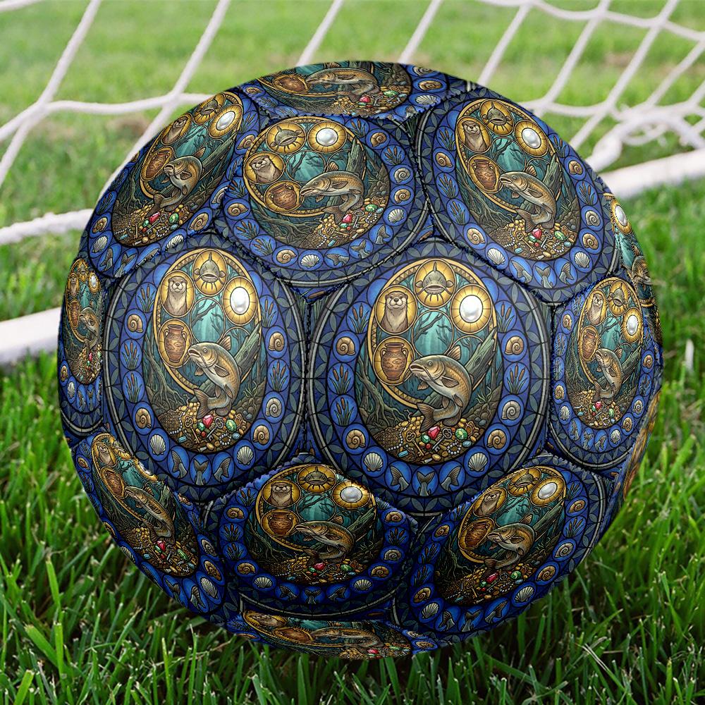 Underwater Treasure Hunt Round Football Size 5 Adult Ball Suitable for Training Matches and Outdoor Team.