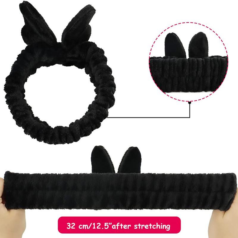 Butterfly Hair Bands for Women Solid Coral Fleece Elastic Bow Headband Soft Wash Face Head Band Cute Girls Accessories Headwrap