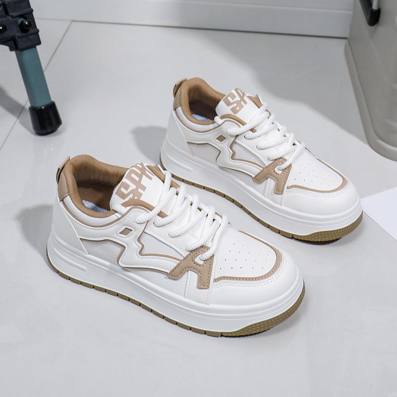 Белые туфли для женщин, новые осенние студенческие универсальные повседневные модные туфли с толстой подошвой, модные кроссовки