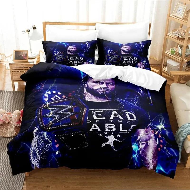 Wrestler Roman Reigns Bedding CollectionDuvet Cover Comforter Bed Collection Quilt Cover PillowcaseKing Queen Twin Size Boys Girls Adults