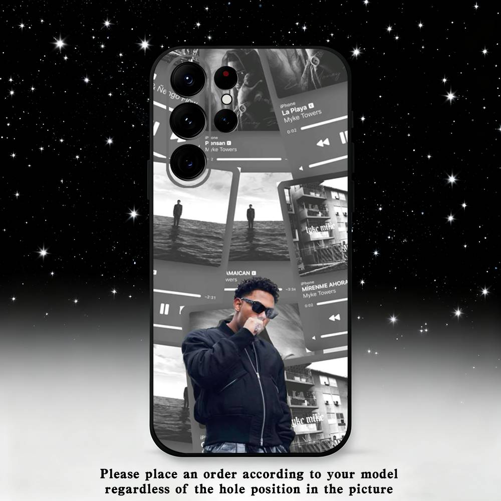 Singer M-Myke T-Towers Cool Phone Case For Samsung S 25,24,23,22,30,21,10,9,Ultra,Plus,Lite,FE,4,5 G Black Soft Case