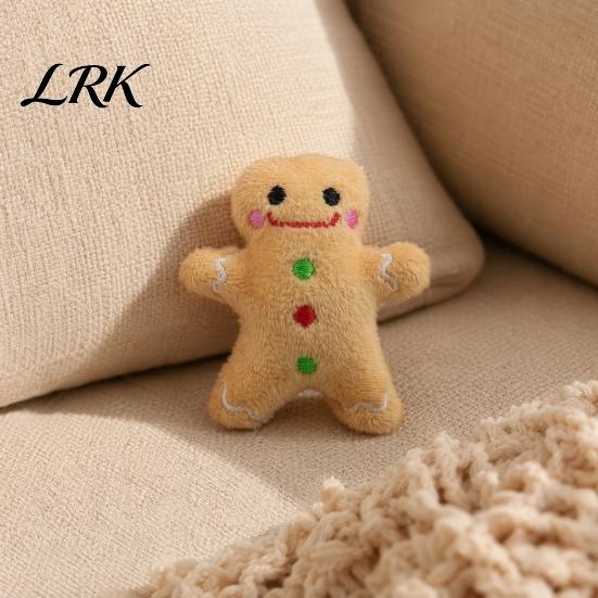 Игрушка для кошек от скуки Рождественские плюшевые игрушки с кошачьей мятой, Олень Пряничный человечек Санта чучело животного, Интерактивная праздничная вышитая для котят,