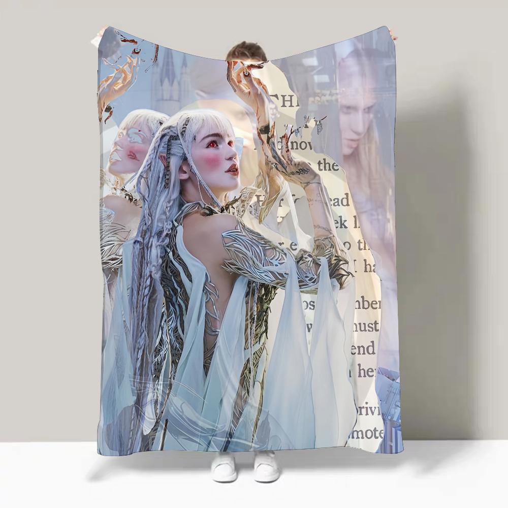 Singer Grimes Art Angels Blanket Design Lightweight  For Dorms, Naps, Living Room, Office,Sofa,All-Season