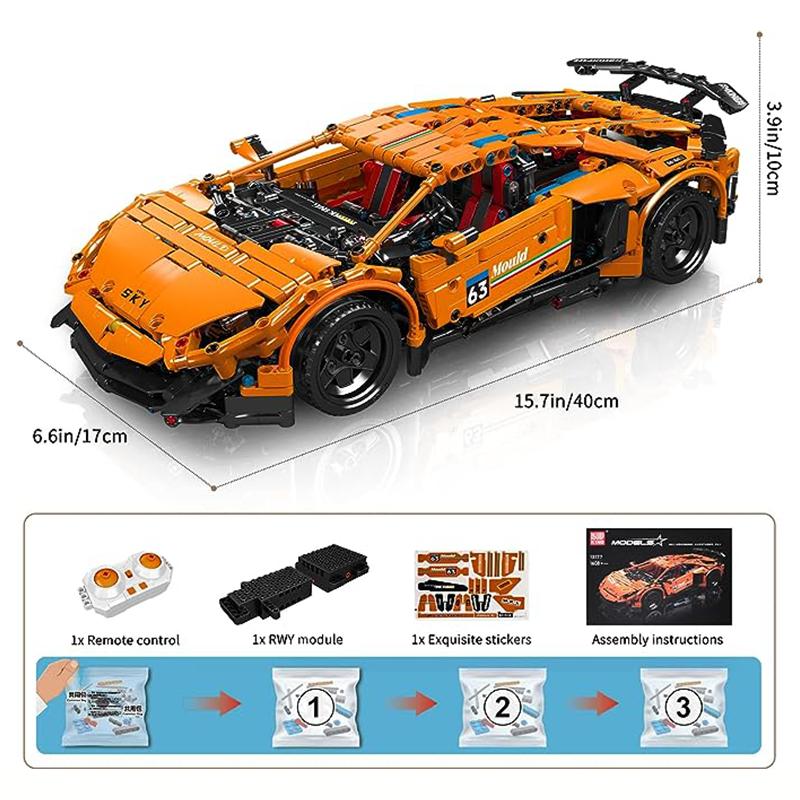 MOLD KING 13177 Технический спортивный автомобиль, суперкар, модель автомобиля, строительные блоки, кирпичи, подарки на день рождения для детей и мальчиков
