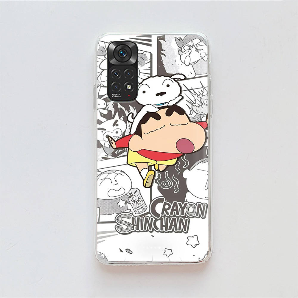 Чехол DT43 Crayon Shin Chan для Samsung A04 A14 A23 A34 A54 M23 M33 M52 M53 Realme 10 9 C30S C35 C55 VIVO Y02S Y21 Y33S Y51 X80 Pro Прозрачная крышка