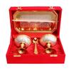 Set of 2 Silver Pleated Gold Polished Ice Cream Bowl with 1 Tray & 2 Spoon - Serving Ice Cream Deserts Gift Item Decorative