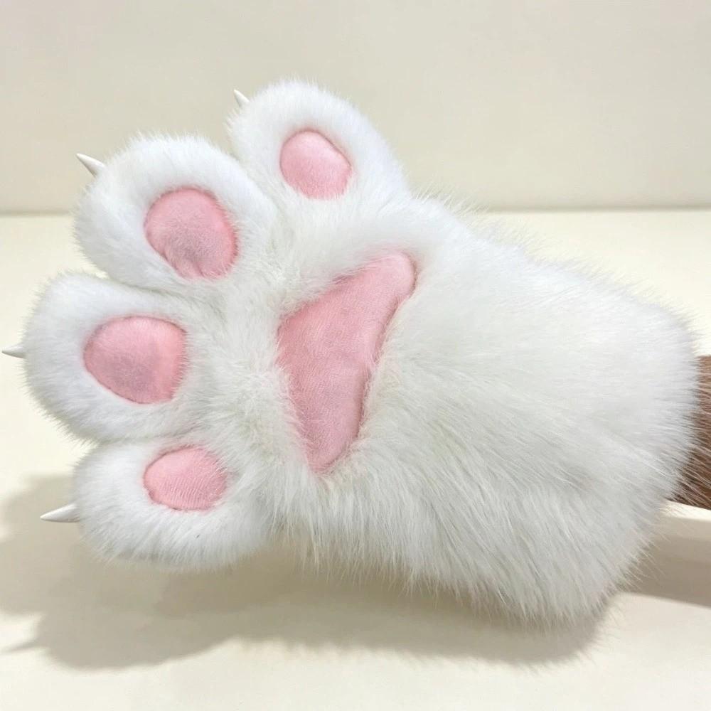 Kawaii Thicken Beast Claw Glove Warm Furry Cosplay Costume Gloves Cosplay Props Plush Cat Paw Gloves Party