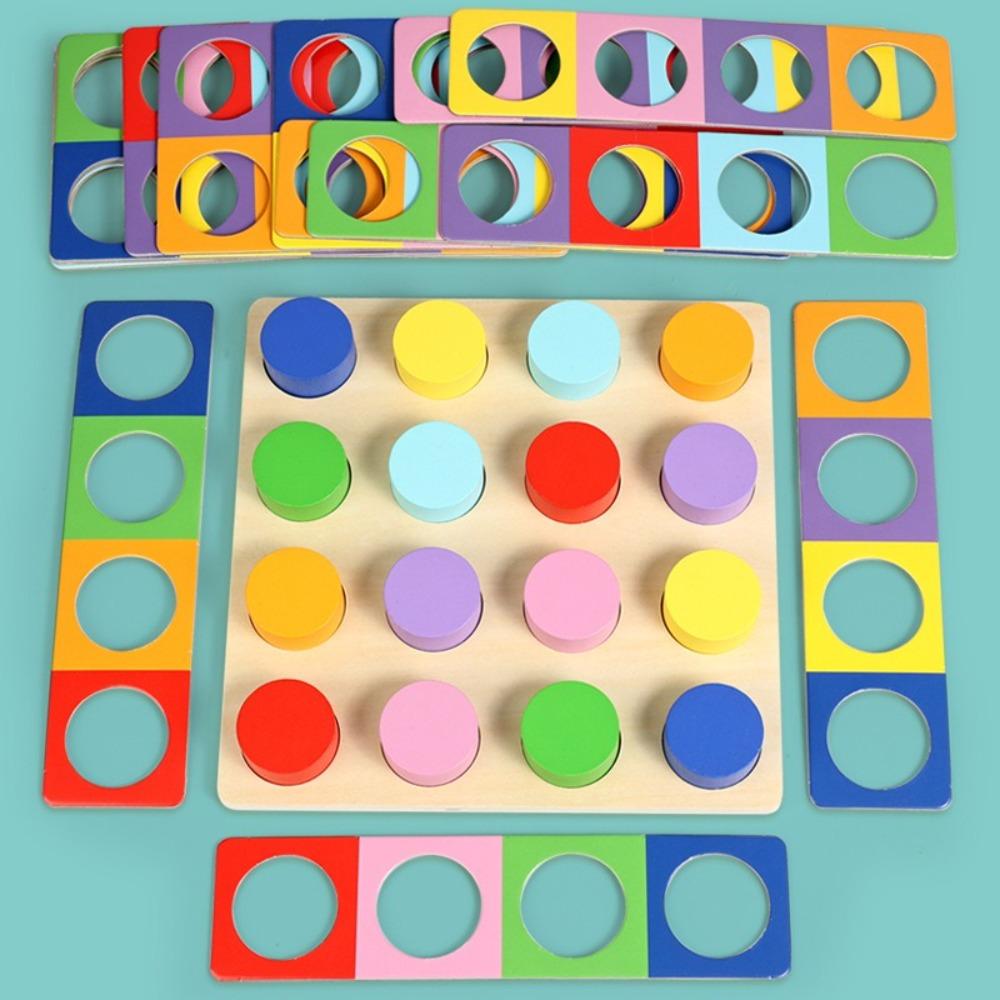 Color Recognition Matching Logic Game Educational Wooden Puzzle  Preschoolers or Toddlers