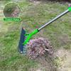 Lawn Loosening Rake Gardening Grass Clearing Rake Sturdy Gardening Loosening Rake 12.8 Inch Wide Grass Eater Rake 67 Inches Long
