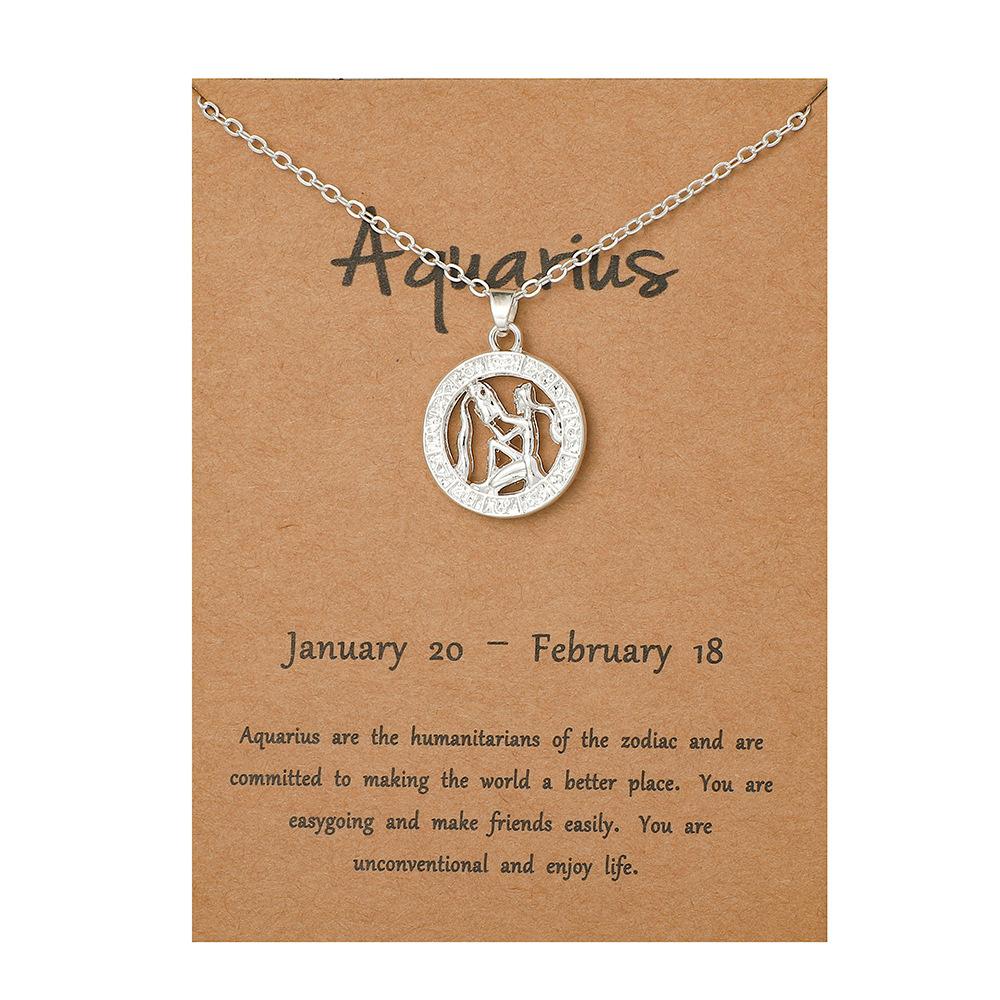 3D 12 Созвездие Ожерелье Подвеска Ювелирные Изделия, Подарок с Открыткой