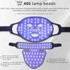 LED Face Mask with Red Light Therapy, 480 Beads, 4-Color Adjustable Light Modes for Face & Neck, Silicone Skin Care Beauty Device