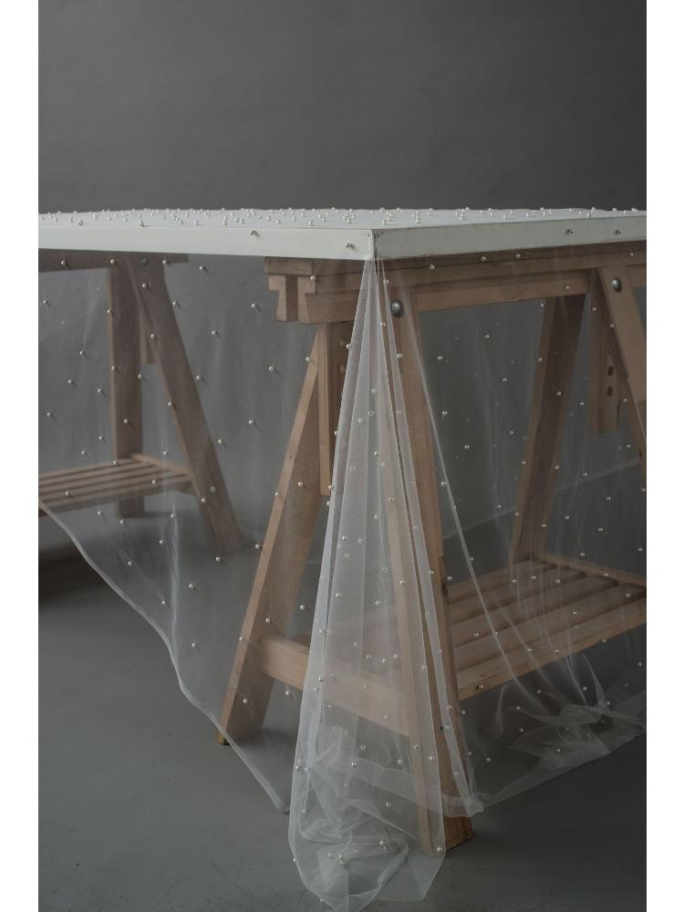 Cake Photography Background Dessert Tablecloth Pearl Yarn Prop Cloth White Tablecloth Dining Table