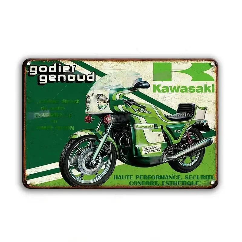 Винтажный мотоцикл Декоративная металлическая пластина Постер Ржавая потертая жестяная вывеска Декор для стен гаража бара Поделки Табличка Жестяные вывески