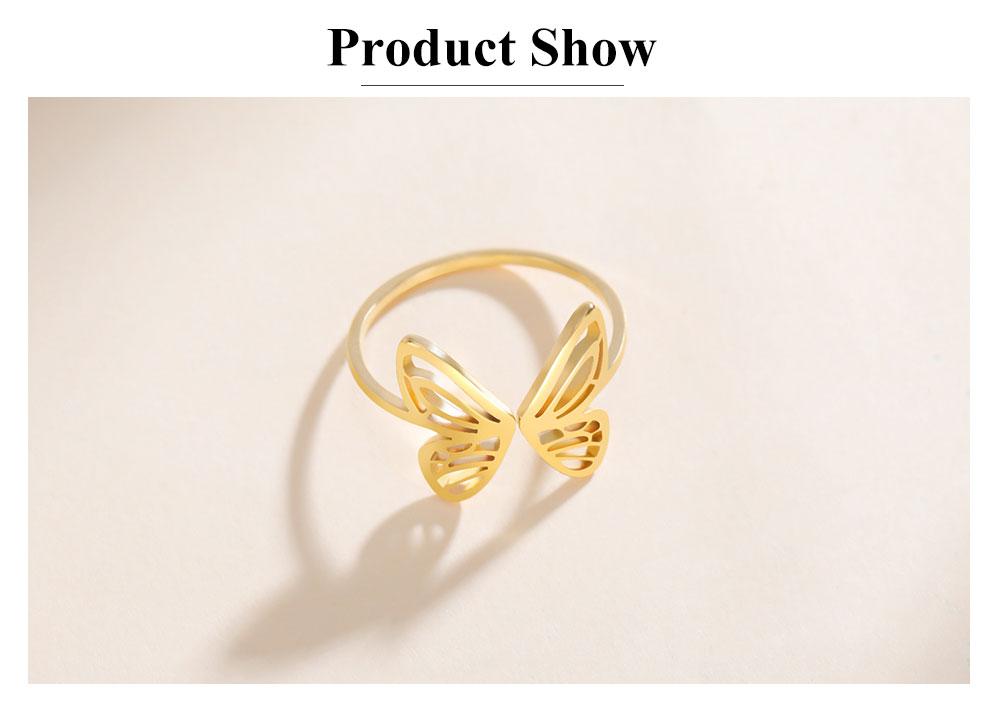 Cazador Adjustable Butterfly Women's Ring Gold Color Stainless Steel Finger Rings Jewelry Trendy Wedding Birthday Gift Wholesale