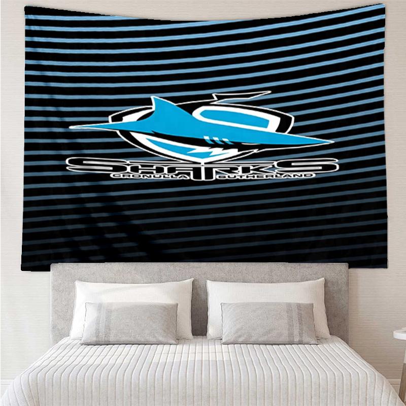 Cronulla Sutherland Sharks Tapestry Room Decoration Wall Hanging for Living Room Bedroom, dormitory, Birthday and Christmas gifts