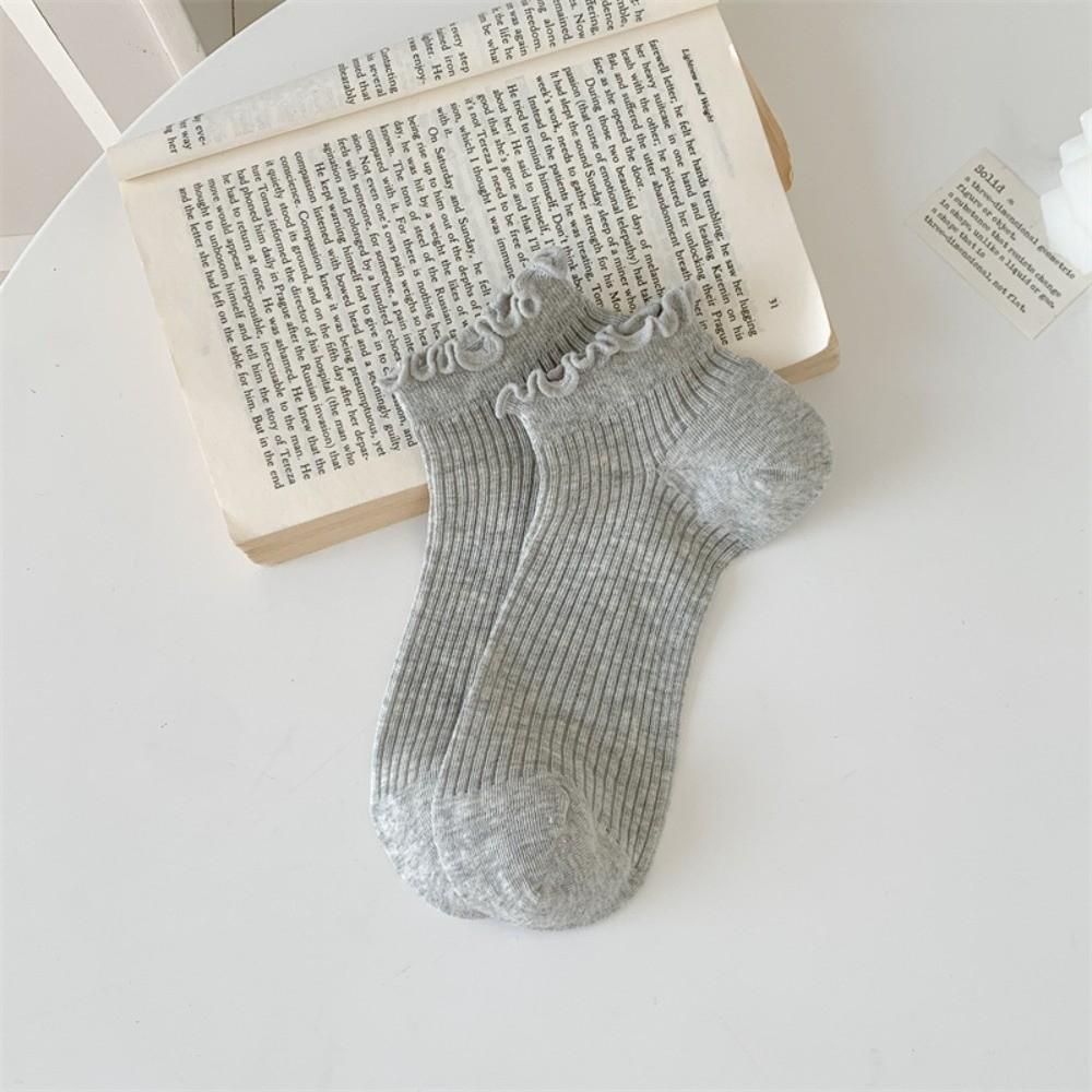 Cotton Ruffle Socks Breathable Short Socks Sweet Lace Ruffle Socks for Daily Wear