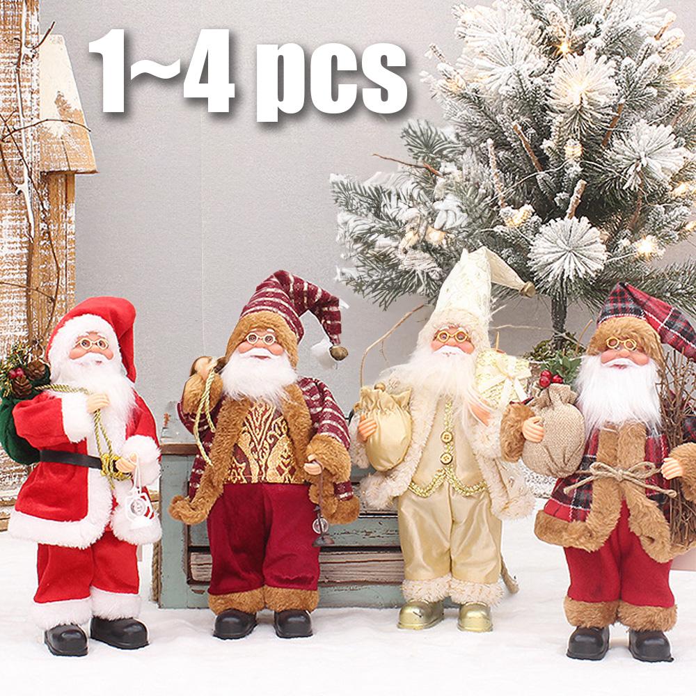 1~4PCS 2026 Christmas Decoration for Home Santa Claus Doll 30cm Navidad Party Decor Xmas Ornaments New Year Gift