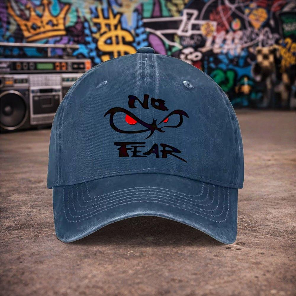 pc Unisex No Fear Vintage Washed Baseball Cap  Unisexs Trendy Hat  Versatile Duckbill Cap  Fun Print  A Unique Birthday Gift