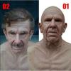 Independent Station Popular Halloween Grandma Grandpa Face Wig Old Man Mask Old Man Head Cover In Stock Second Hair