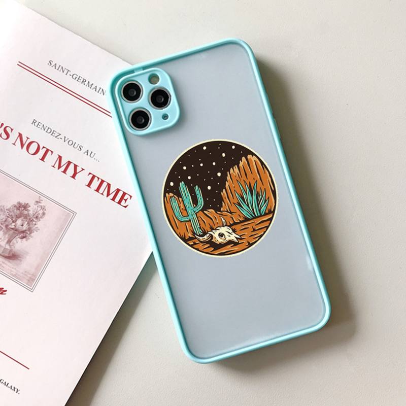 Чехол для телефона с рисунком кактуса, матовый прозрачный для iphone 11 12 13 7 8 plus mini x xs xr pro max чехол