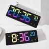 Зеркало с голосовым управлением, будильник, цифровая температура, двойной будильник, повтор, настольные настольные часы, ночной режим, 12/24 ч, светодиодные часы