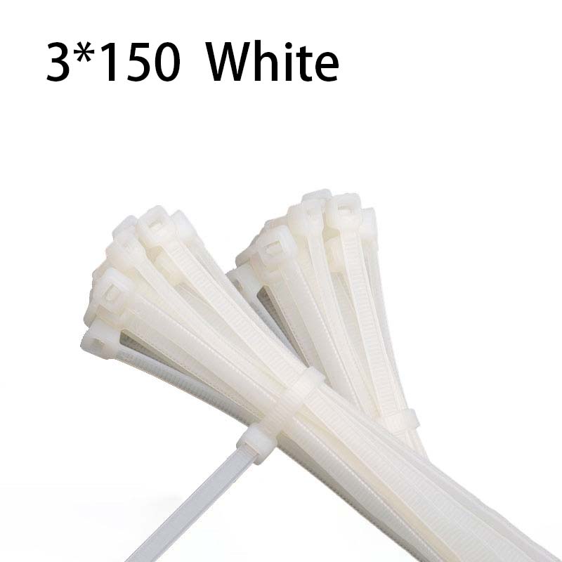 500/100Pcs Plastic Nylon Cable Ties Self-locking Cord Ties Straps Adjustable Cables Fastening Loop Home Office Wire Zip Ties