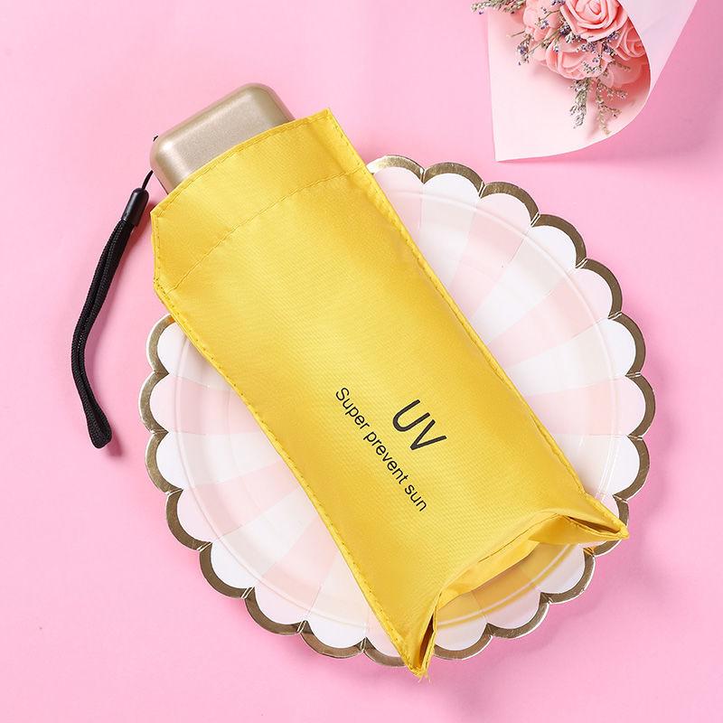 Mini Sun Umbrella Anti UV 6 Folding Parasol Portable Lightweight Women Men Sunshade Umbrella for Waterproof Travel Umbrellas