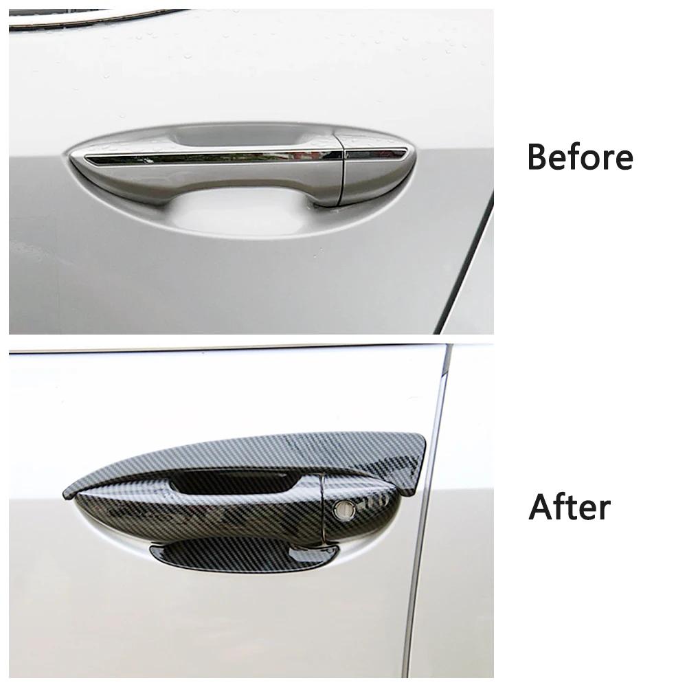 Carbon Fiber Printed For Toyota Corolla 2013-2017 E160 E170 Exterior Side Door Handle Bowl Cover Moulding Trim 2014 2015 2016