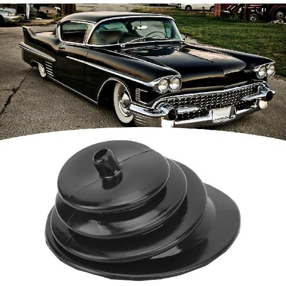 OUKENS 5.25in Gear Shift Boot Cover and Plate Kit with Chrome Ring 1651 Universal Replacement Dust Cover for Car Automotive Clutch, Includes Trim