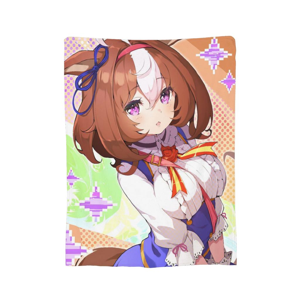 Uma Musume Pretty Derby Blankets Flannel Decoration Multi-function Super Soft Throw Blanket for Sofa Office Bedding Throws