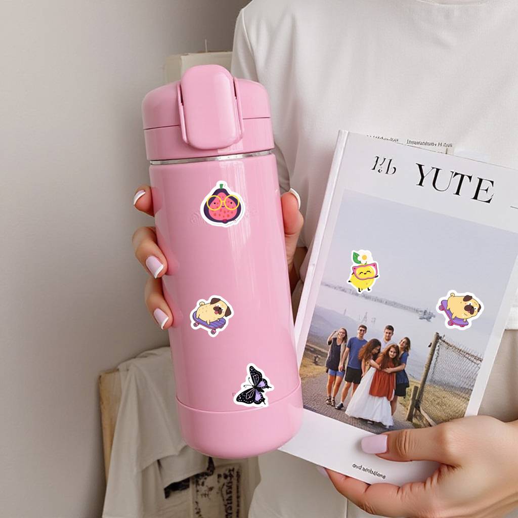 35pcs Pastel Cute Animals Stickers Playful Fantasy Creatures Stickers Stationery Stickers For DIY Phone Laptop Scrapbook