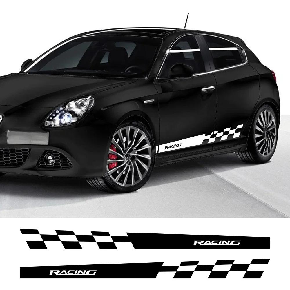 Виниловые наклейки на боковые юбки автомобиля для Alfa Romeo Giulietta, гоночные спортивные графические наклейки, автомобильные декали, аксессуары для тюнинга автомобилей SUV