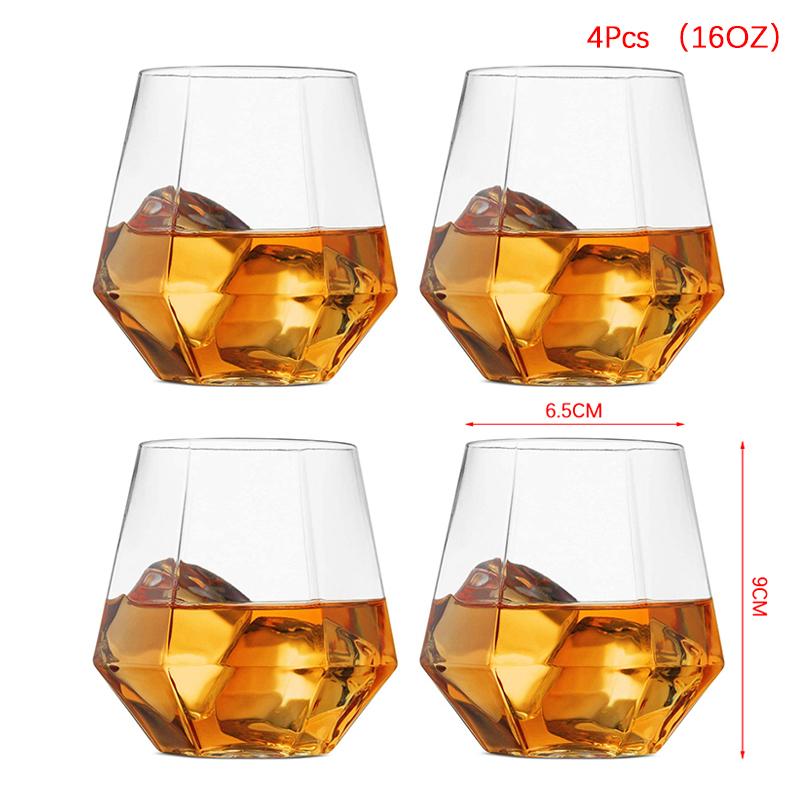 2/4Pcs Shatterproof Plastic Wine Glass Unbreakable Pet Red Wine Tumbler Glasses Cups Reusable Transparent Fruit Juice Beer Cup