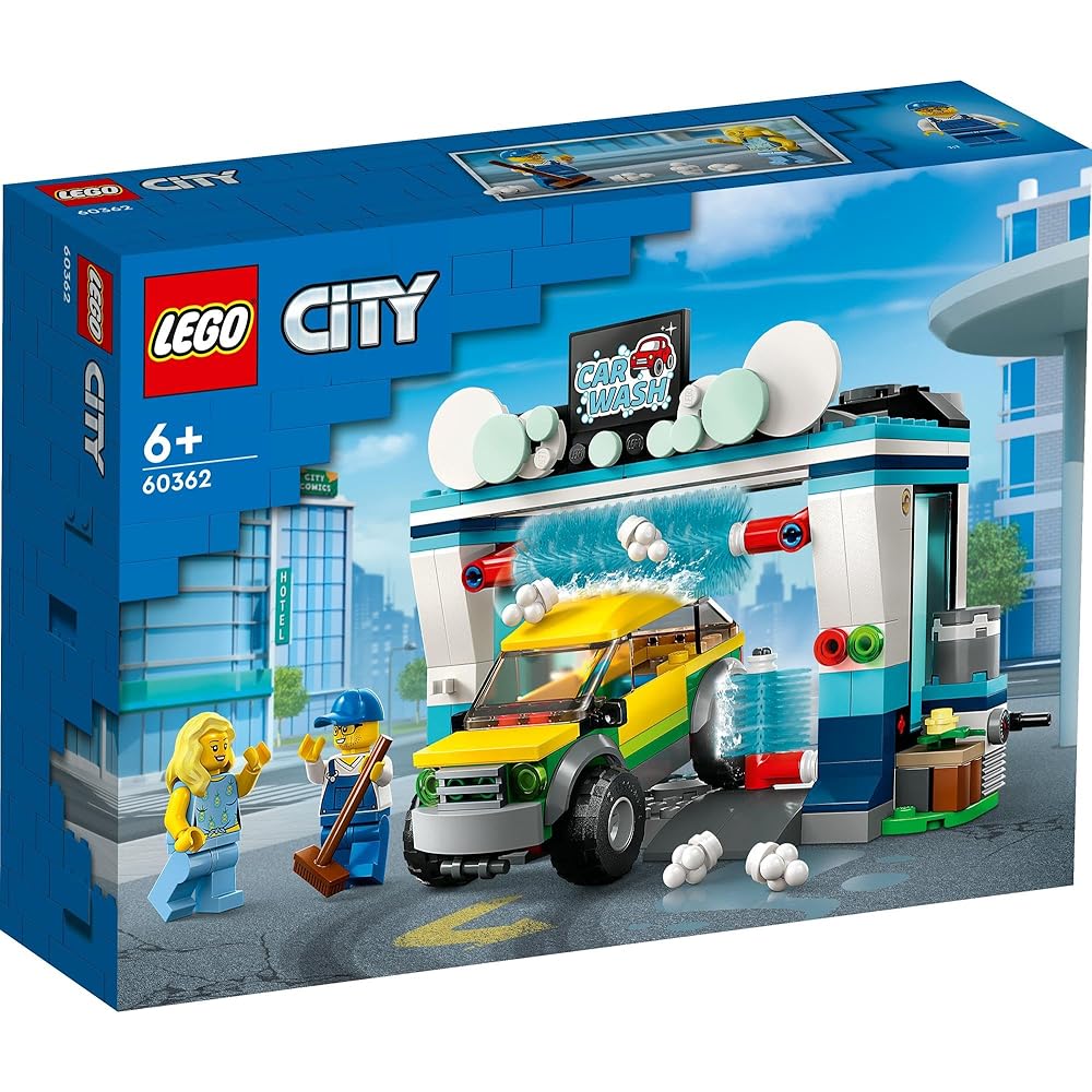 LEGO City Drive-Thru Car Wash Toy Set Building Blocks for Kids Ages 6-9 Creative Play Vehicle Accessories 60362
