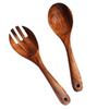 1/2Pcs Wooden  Servers Spoon Fork Set Long Handle Large Dinner Serving Cooking Untensils Cutlery Kitchen Tableware